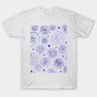 Abstract watercolor sparkles – blue T-Shirt